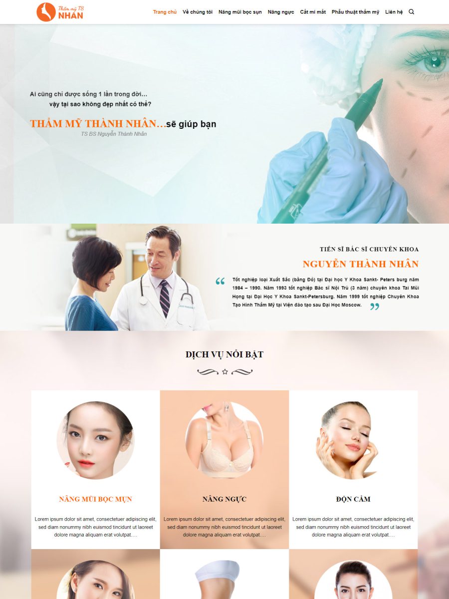 Mẫu Giao diện website Làm đẹp - clinic