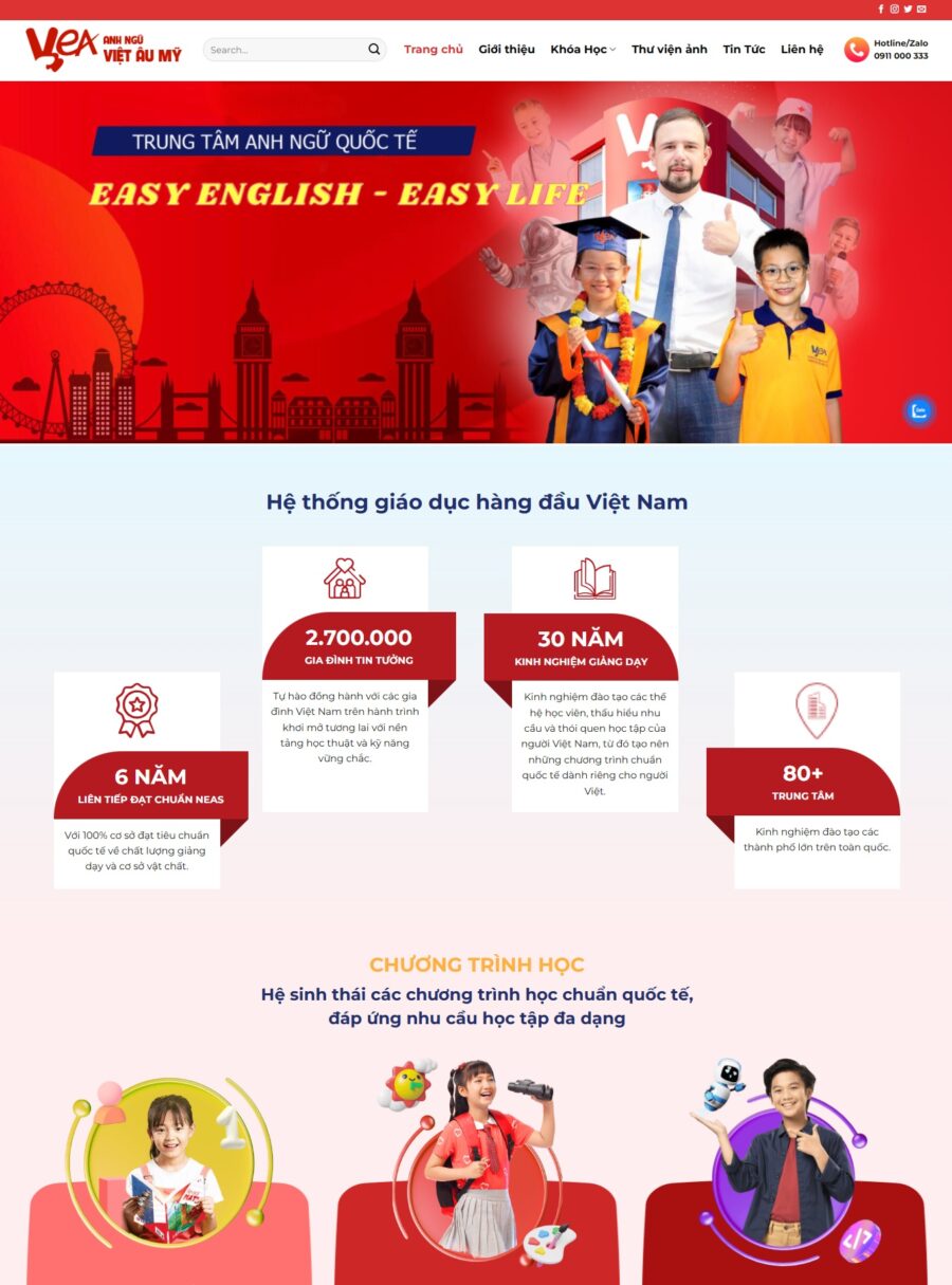Mẫu giao diện website Theme wordpress trường anh ngữ chuẩn đẹp