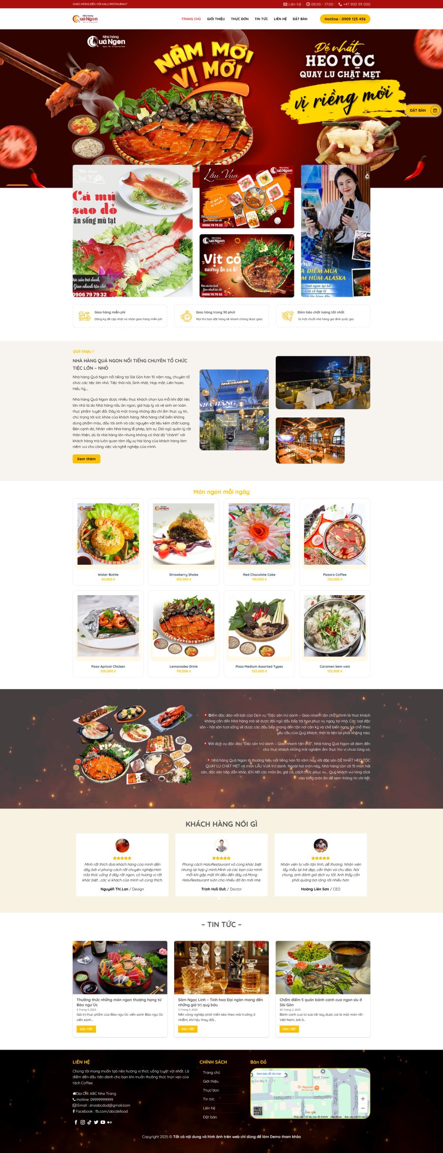 Mẫu giao diện website 
Theme wordoress nhà hàng quán ăn 2