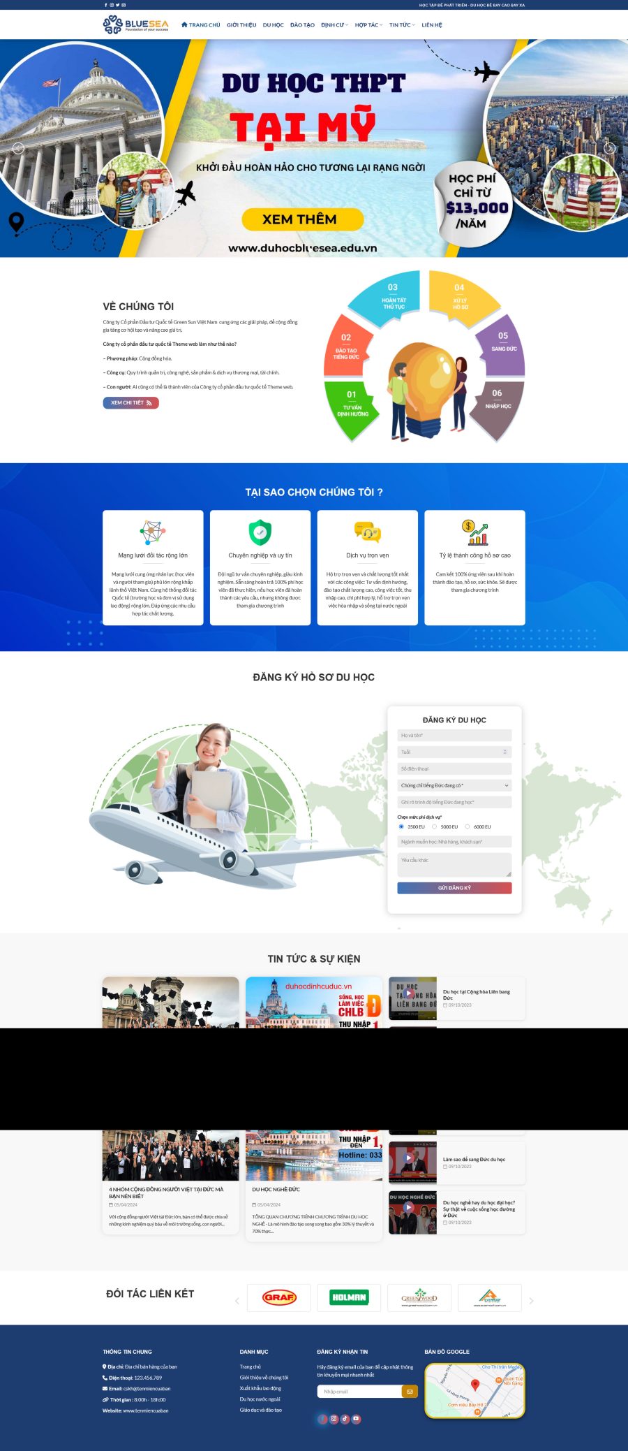 Mẫu giao diện website 
Theme wordpress công ty du học 11