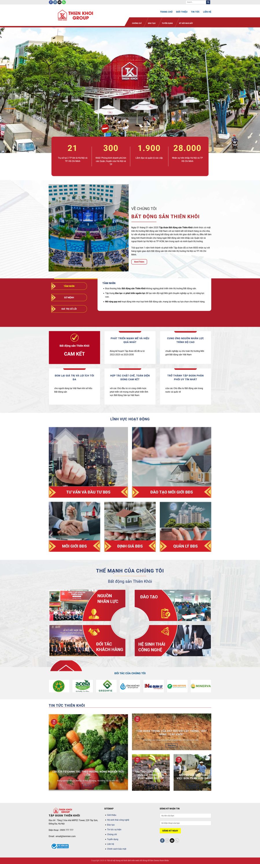 Mẫu giao diện website 
Theme wordpress giống tập đoàn bds thiên khôi update 5/2025