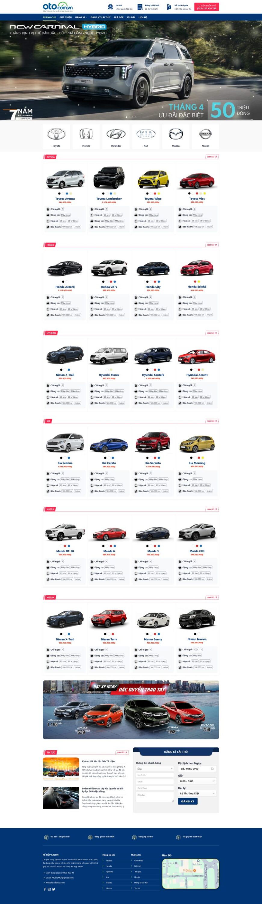 Mẫu giao diện website 
Theme wordpress showroom bán xe oto