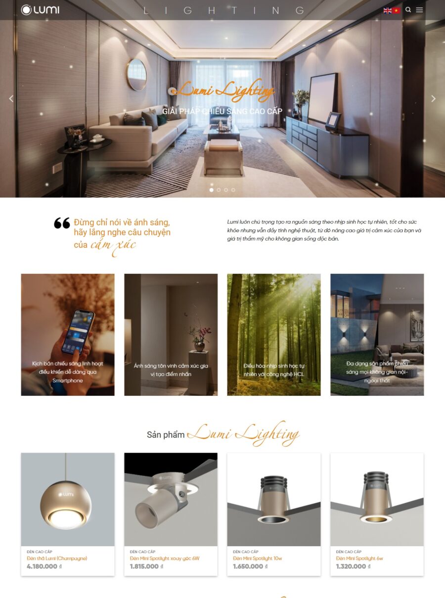 Theme WordPress thiết bị chiếu sáng WSR104