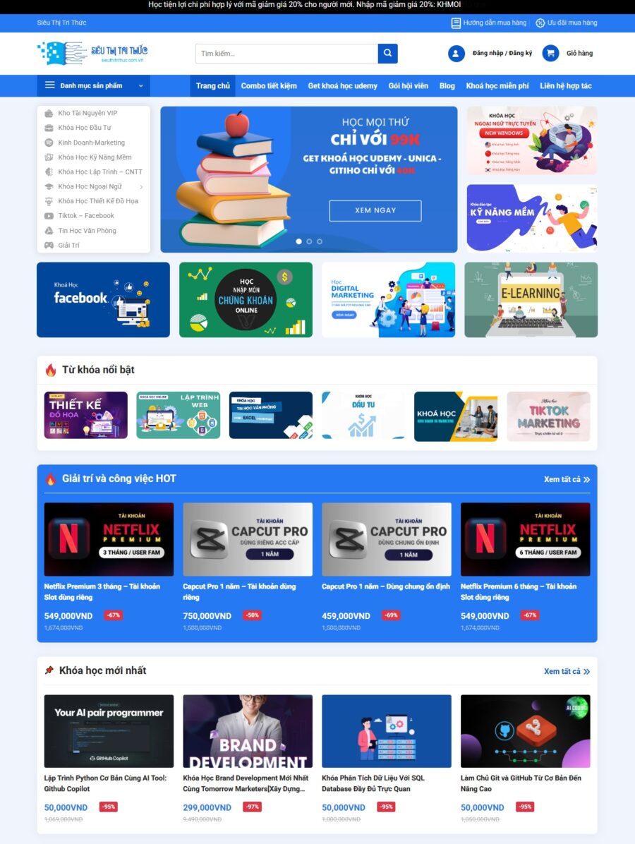 Theme WordPress Bán khóa học WSR35