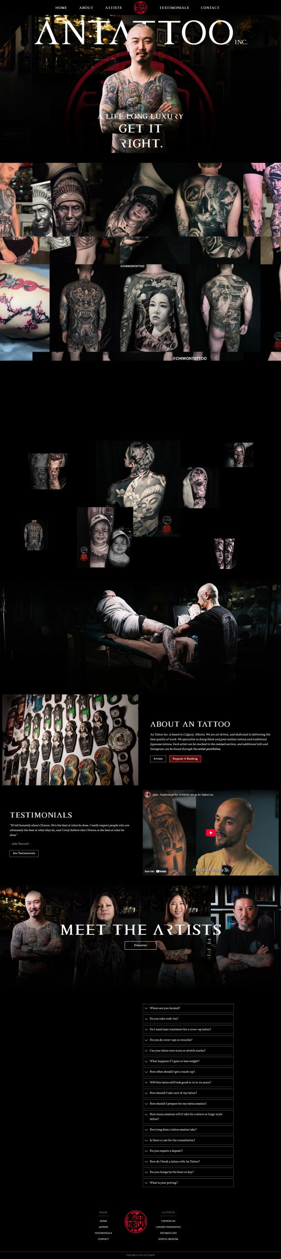 Mẫu giao diện website Theme WordPress Thợ Xăm Tattoo