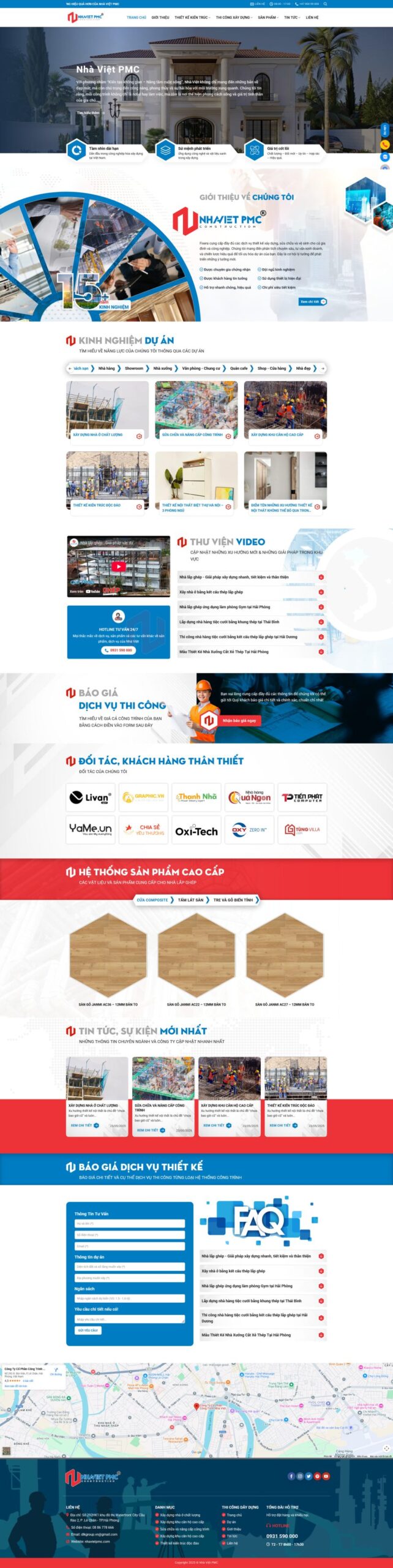 Mẫu giao diện website Theme wordpress website công ty xây dựng nhà việt