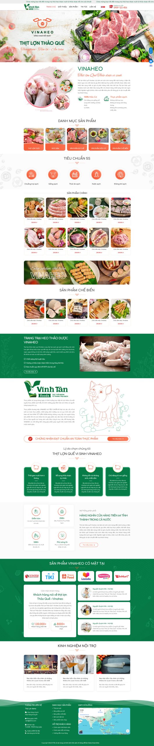 Mẫu giao diện website 
Theme wordpress bán thịt heo sạch