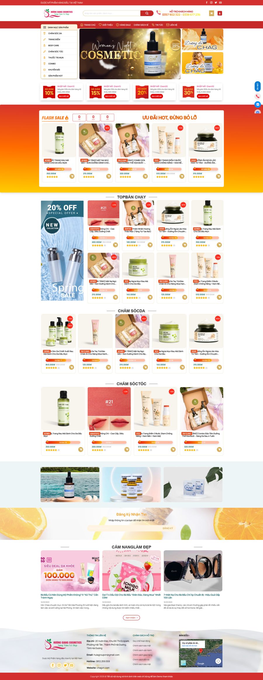 Mẫu giao diện website 
Theme WordPress Mỹ Phẩm 11