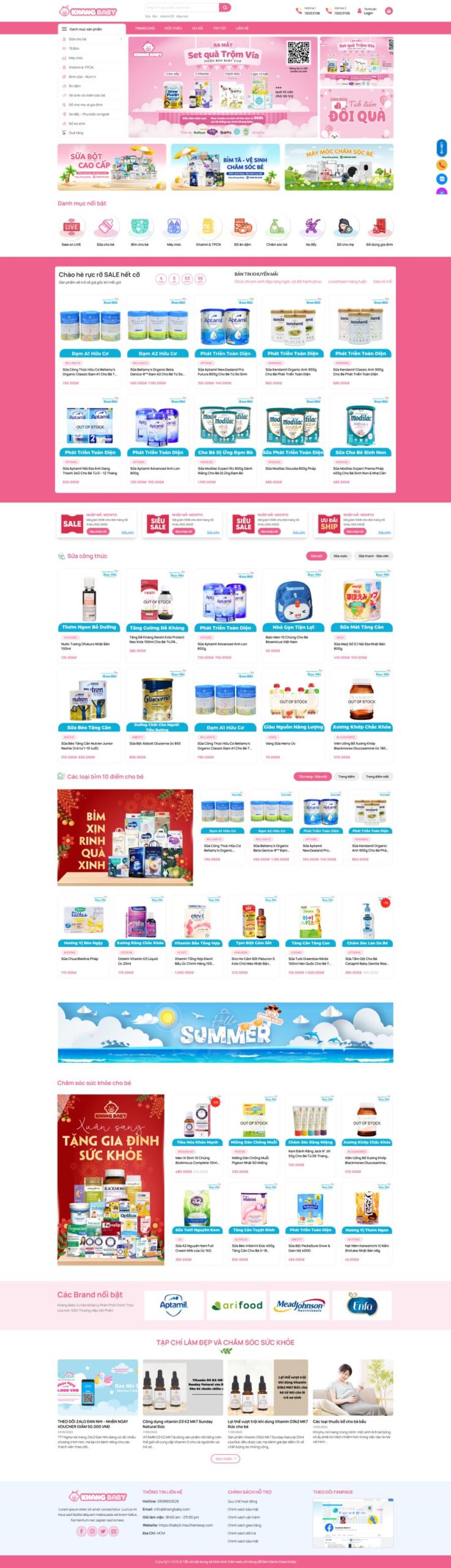 Mẫu giao diện website 
Theme wordpress shop bán sữa baby 5