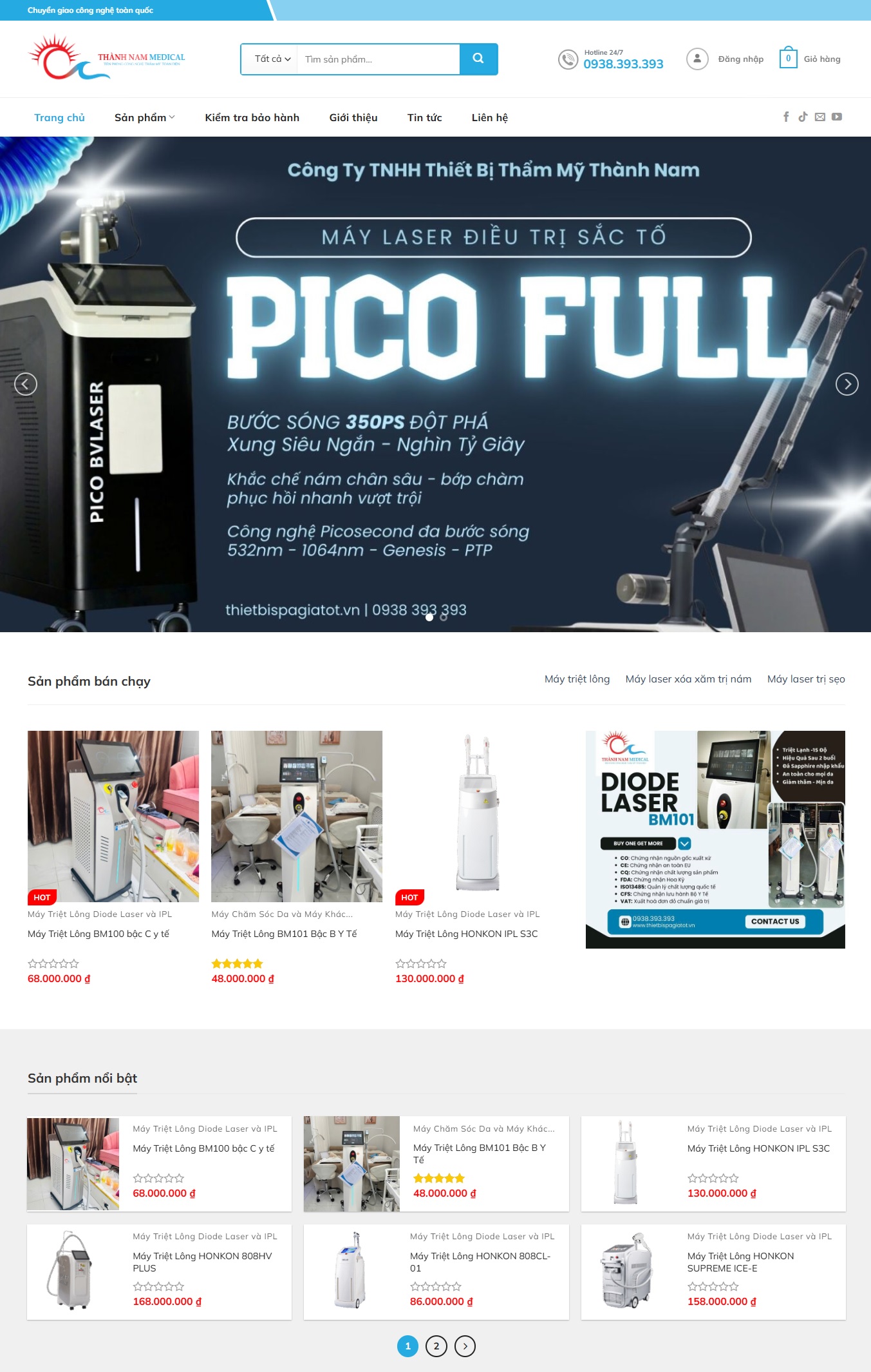 Theme WordPress Thiết Bị Thẩm Mỹ Spa WSR110