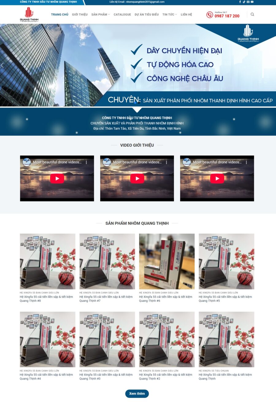 Theme WordPress Nhôm Cửa Nhôm Xingfa WSR109