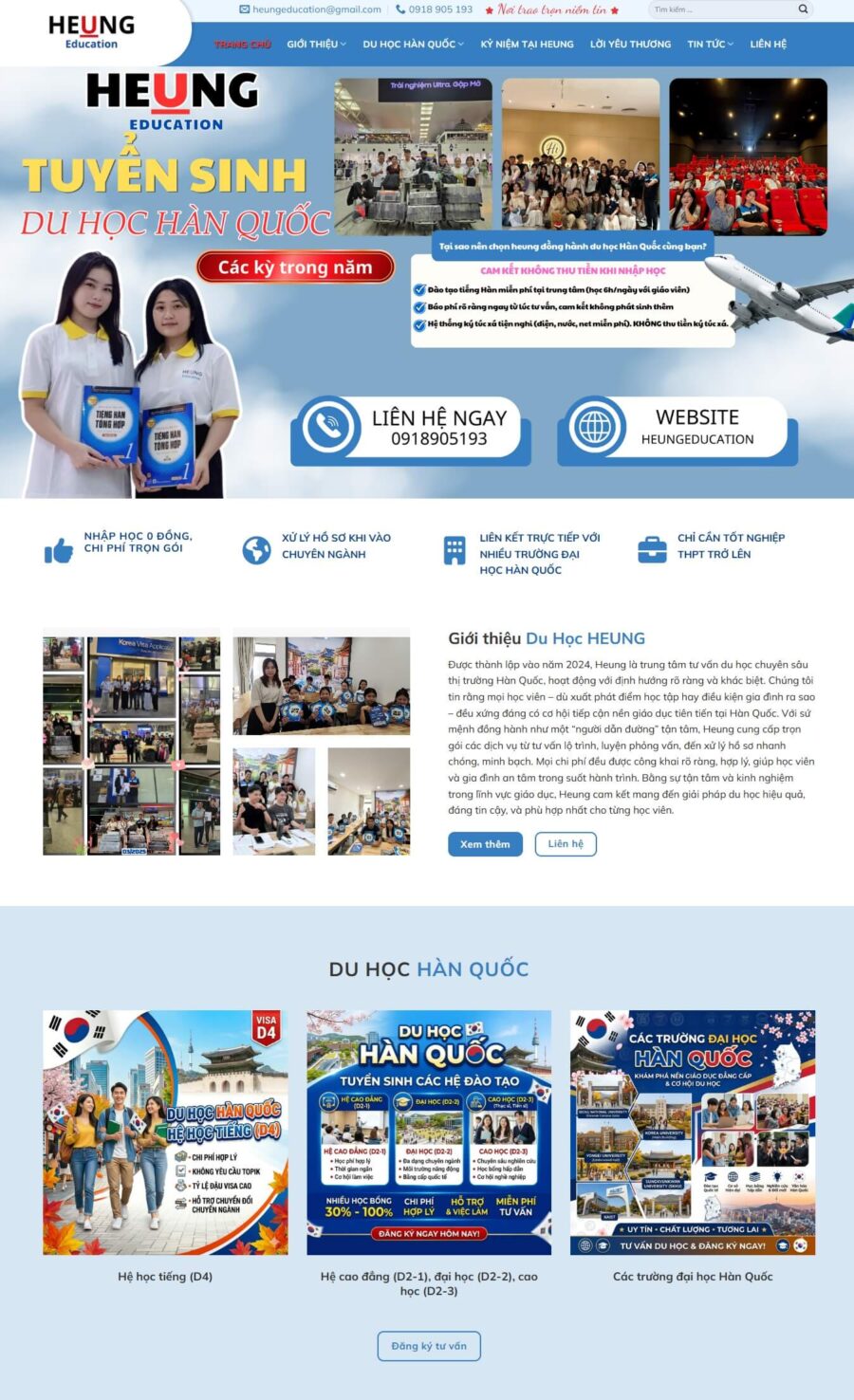Mẫu giao diện website Theme wordpress du học Hàn Quốc WSR112