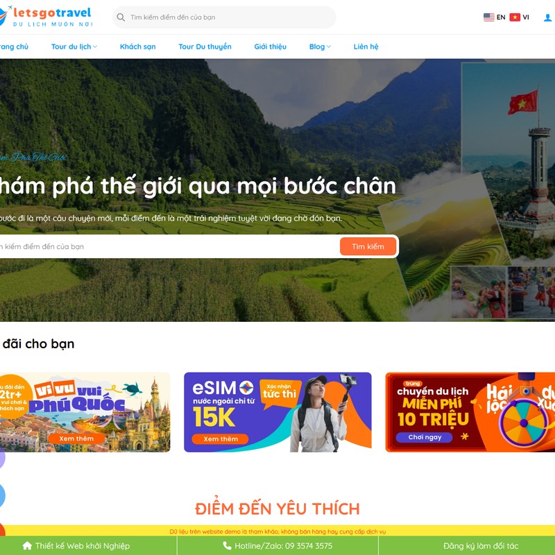 Mẫu giao diện website
Theme wordpress du lịch 33