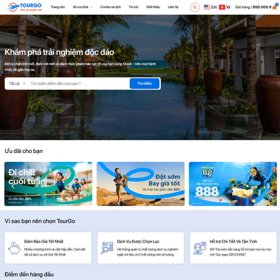 Mẫu giao diện website 
Theme wordpress du lịch , đặt vé tham quan – mẫu 30