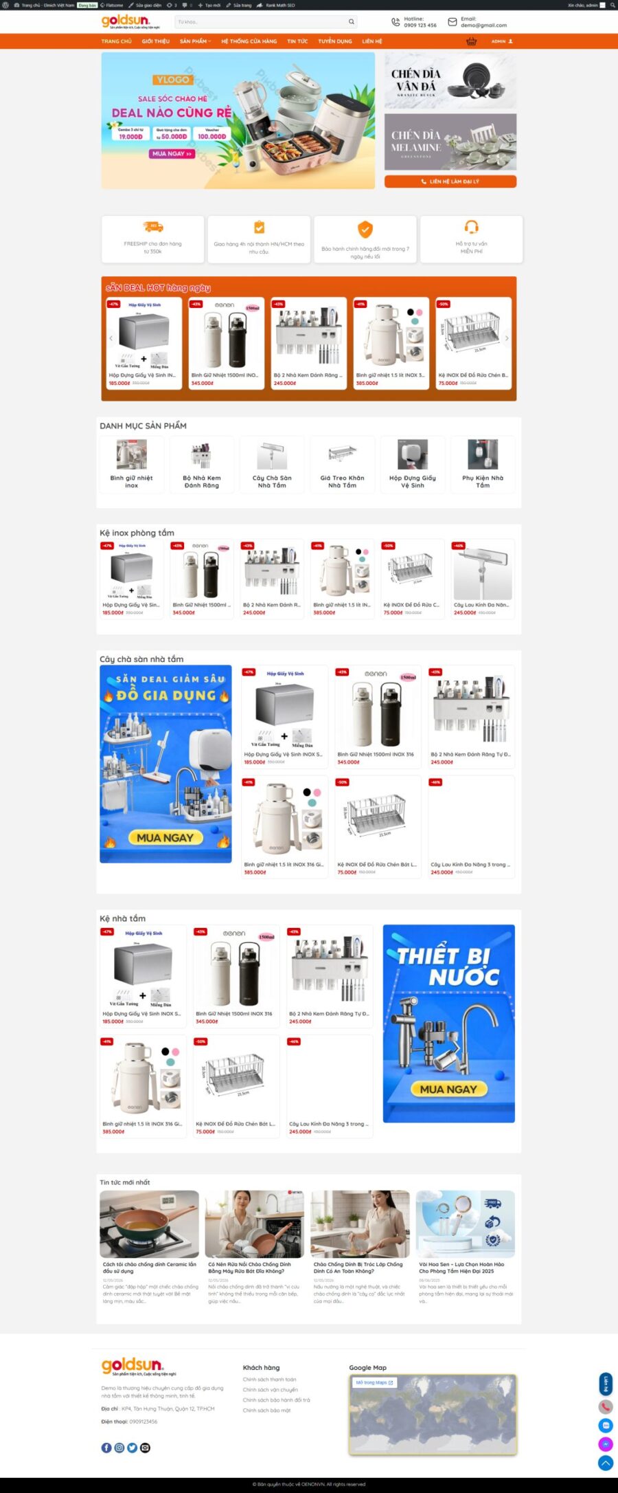 Mẫu giao diện website 
	Theme wordpress bán đồ gia dụng
