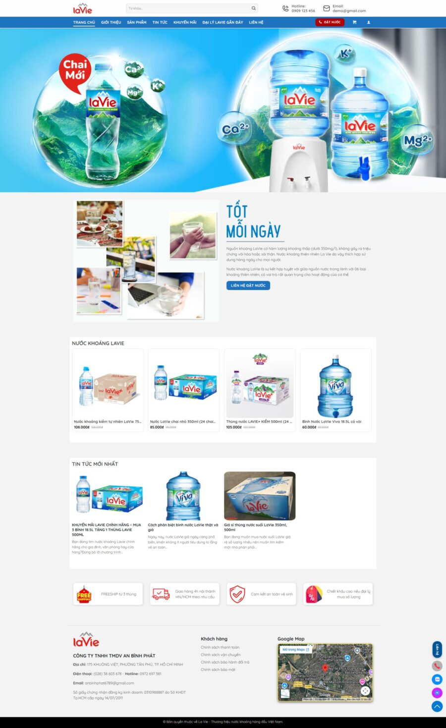 Mẫu giao diện website 
	Theme wordpress bán nước khoáng