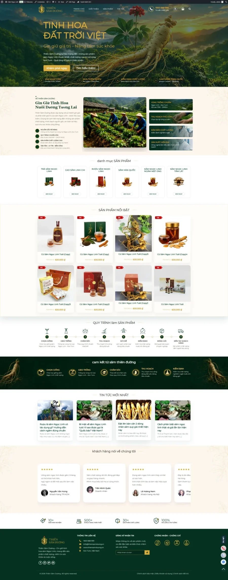 Mẫu giao diện website 
	Theme wordpress bán sâm ngọc linh – giao diện sang trọng chuẩn đẹp