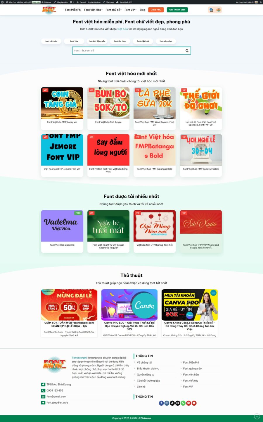 Mẫu giao diện website 
	Theme WordPress Bán Tài Nguyên Số & Font Chữ Chuẩn SEO