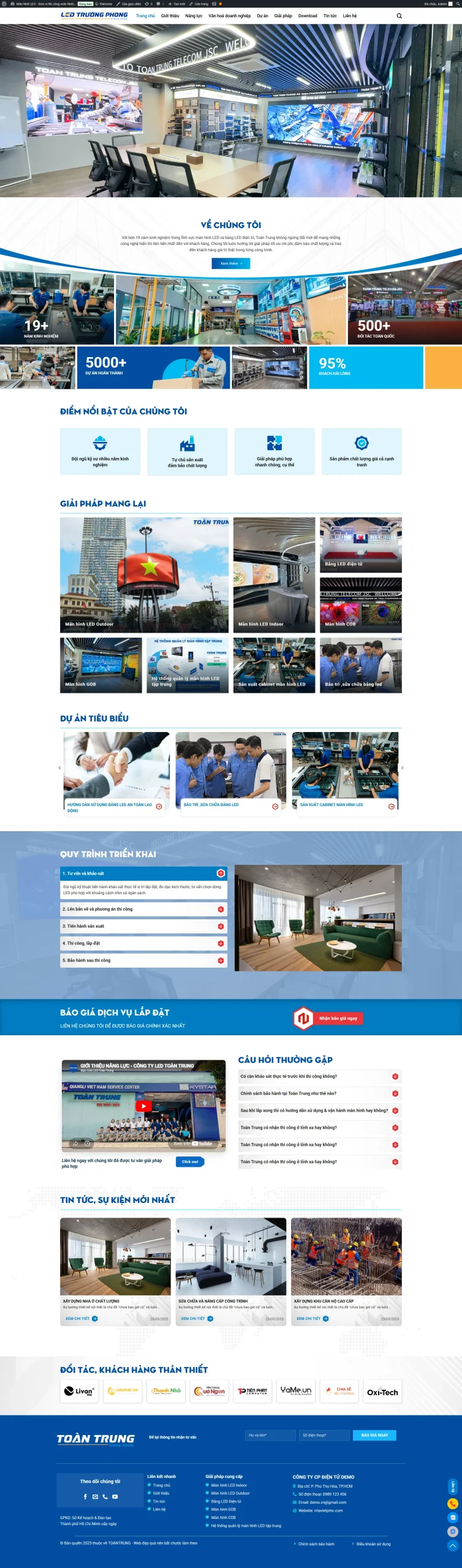 Mẫu giao diện website 
	Theme WordPress Công Ty Màn Hình LED – Giao Diện Hiện Đại, Chuẩn SEO