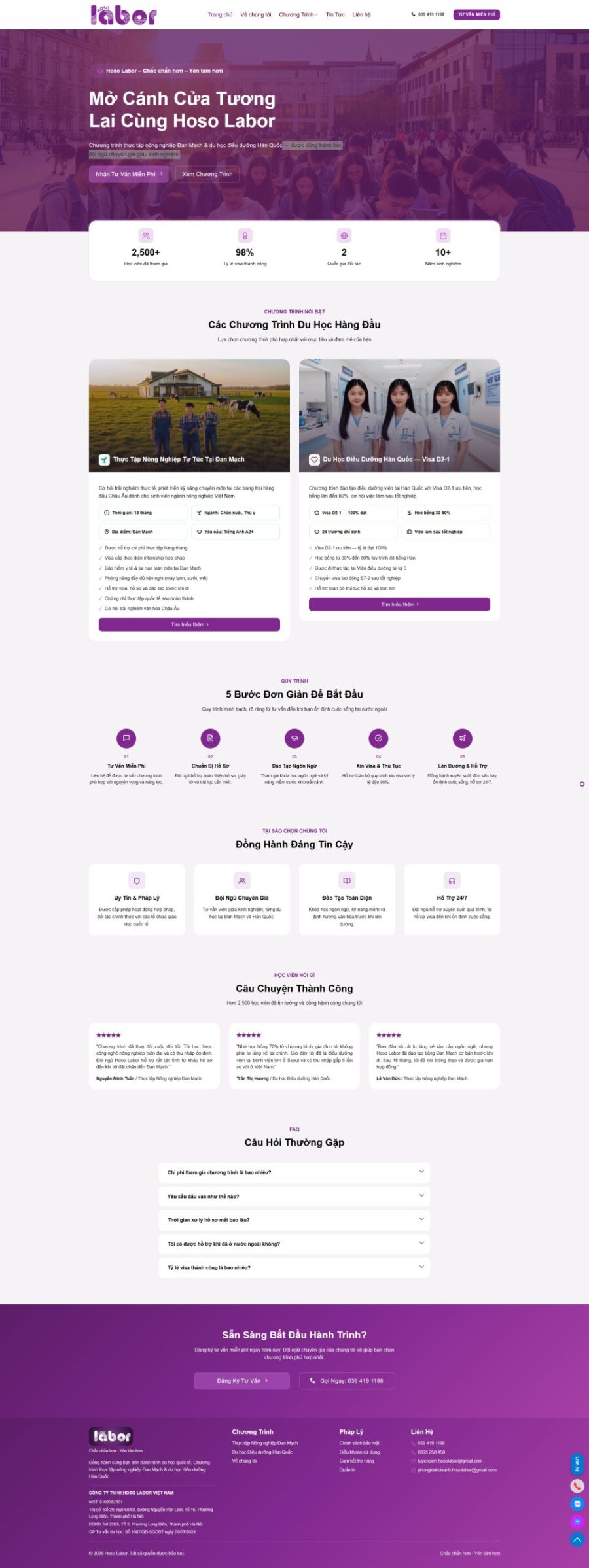 Mẫu giao diện website 
	Theme WordPress du học Hàn Quốc chuẩn SEO, giao diện hiện đại