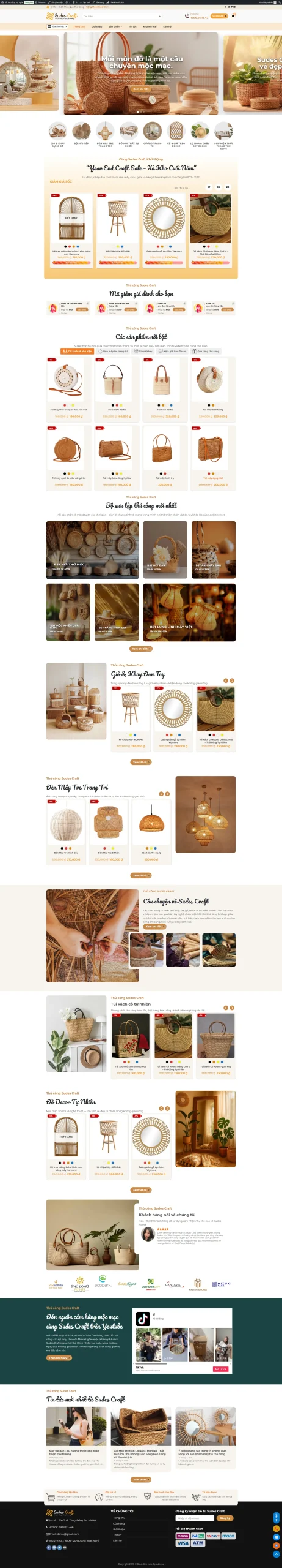 Mẫu giao diện website 
	Theme WordPress giỏ mây & thủ công mỹ nghệ – mộc mạc, tinh tế