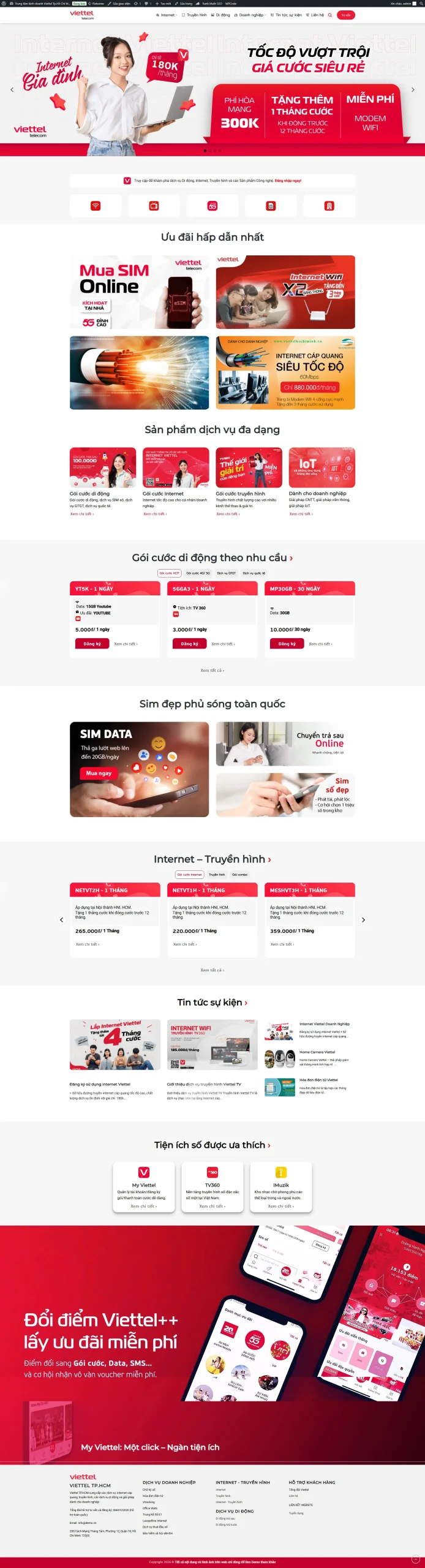 Mẫu giao diện website 
	Theme WordPress Lắp Mạng Viettel Chuẩn SEO, Tối Ưu Tỷ Lệ Chuyển Đổi