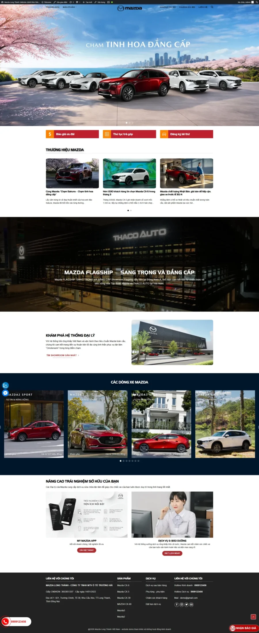Mẫu giao diện website 
	Theme wordpress showroom bán xe mazda