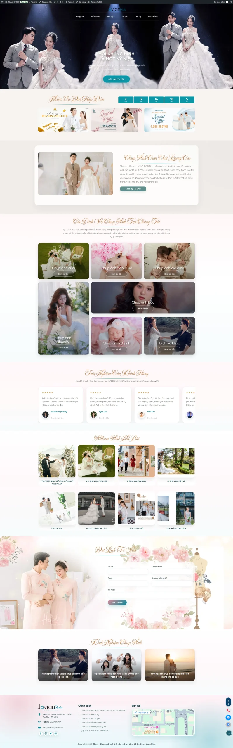 Mẫu giao diện website 
	Theme WordPress Studio Áo Cưới Phong Cách Hàn Quốc Đẹp, Chuẩn SEO