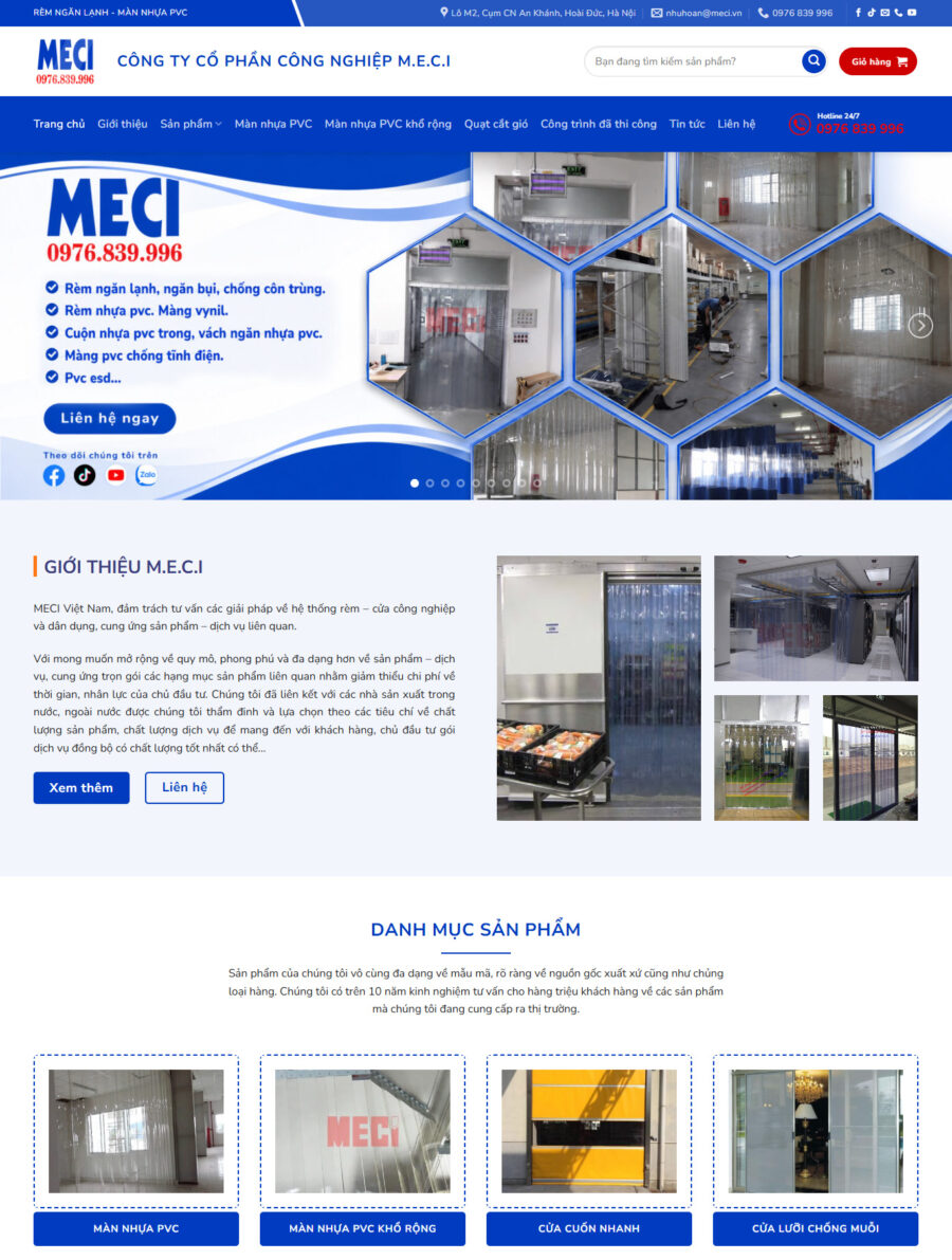 Mẫu giao diện website Theme wordpress Rèm ngăn lạnh Màn nhựa pvc WSR118