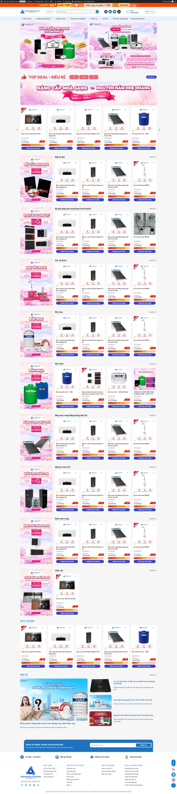 Mẫu giao diện website 
	Theme bán bồn nước giống tân á đại thành siêu đẹp