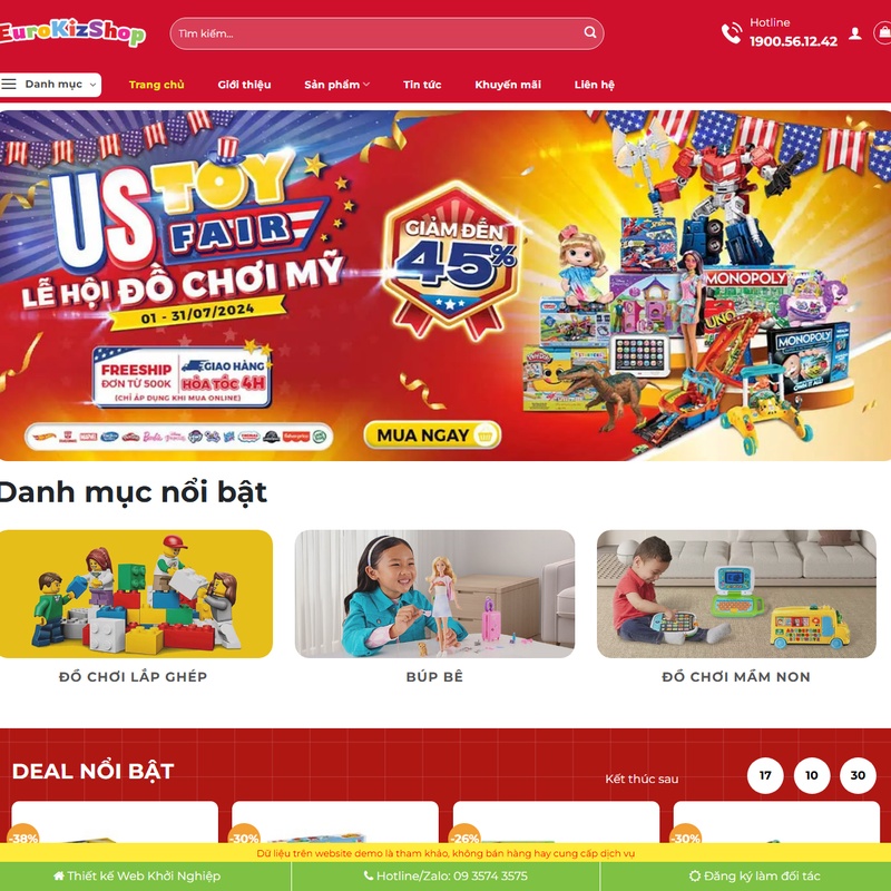 Mẫu giao diện website 
Theme wordpress bán đồ chơi trẻ em 01