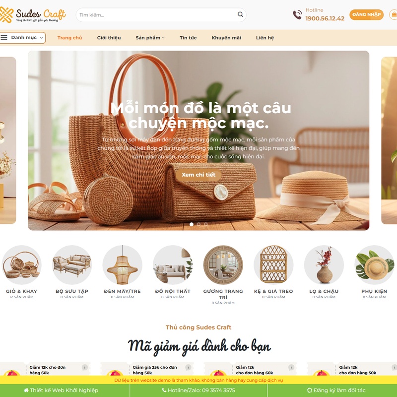 Mẫu giao diện website 
Theme wordpress bán đồ thủ công mỹ nghệ