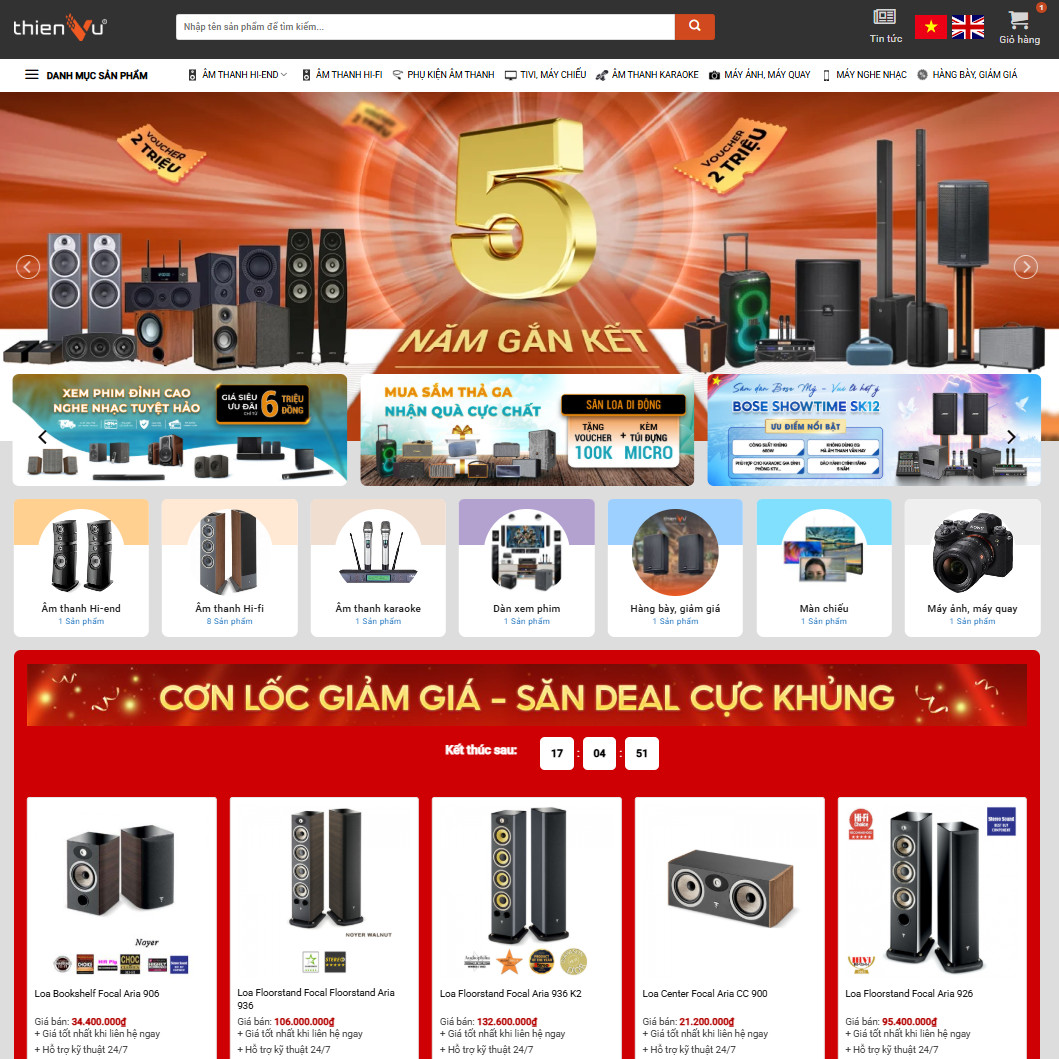 Mẫu giao diện website
Theme wordpress bán sản phẩm audio âm thanh 01