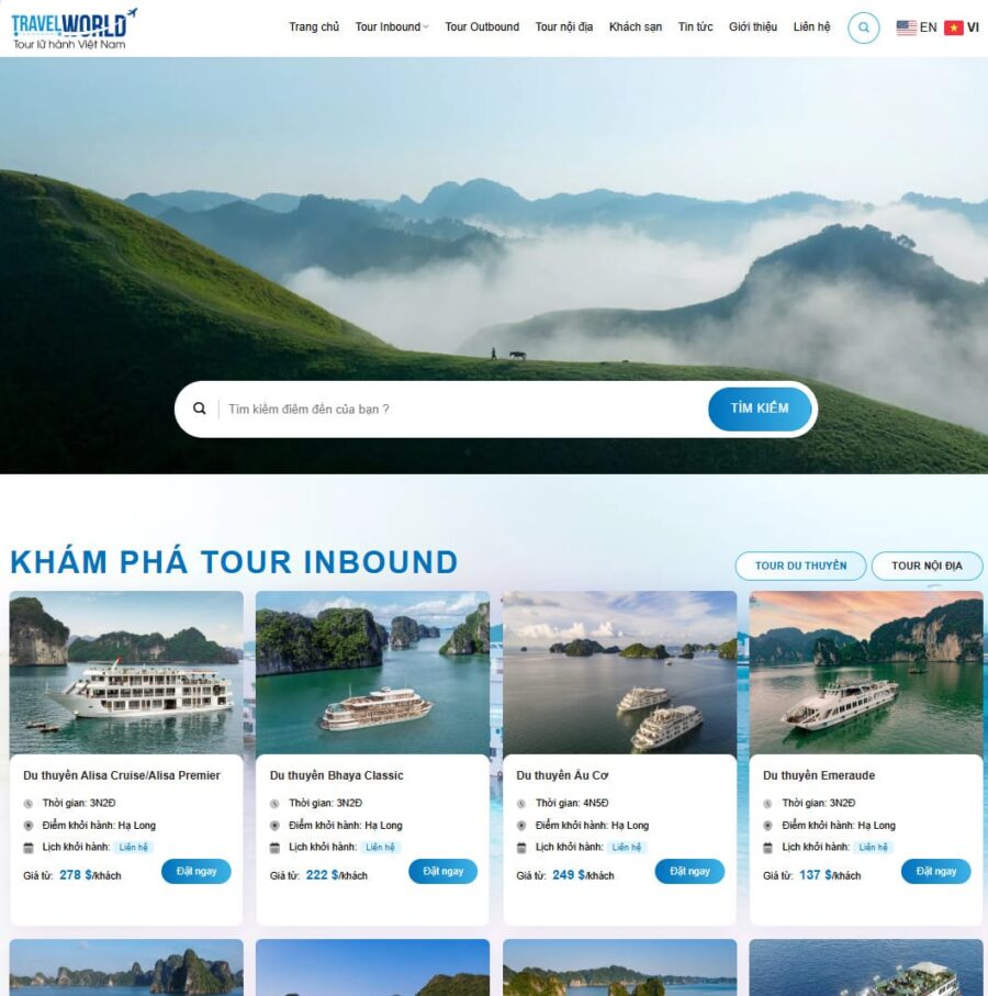 Mẫu giao diện website 
Theme wordpress du lịch cao cấp 026