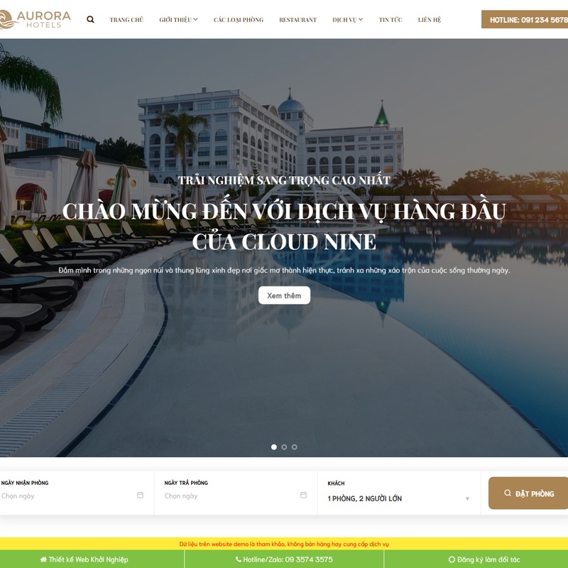 Mẫu giao diện website 
Theme wordpress khách sạn – hotel 05