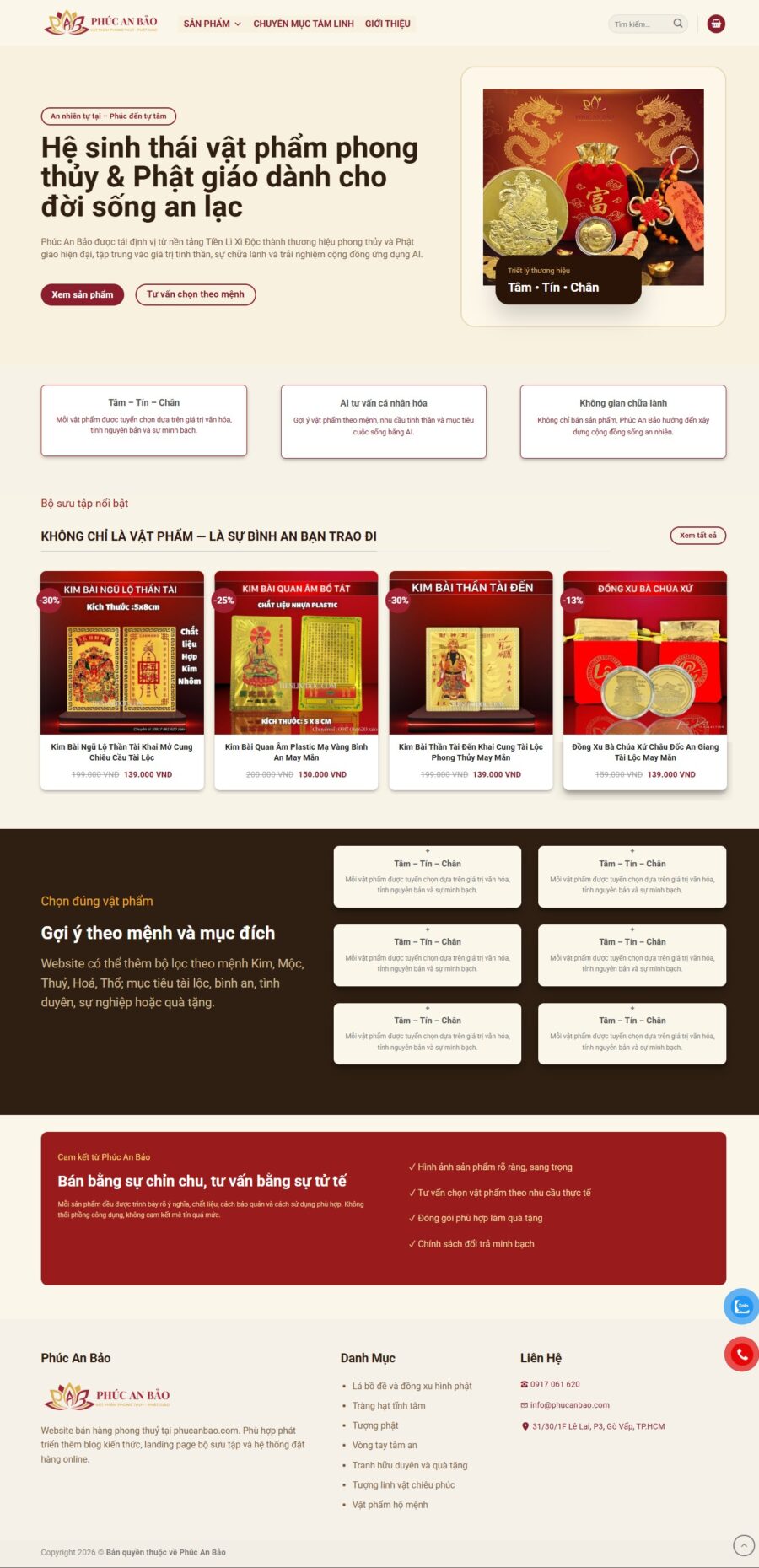 Theme WordPress vật phẩm Phong thủy & Phật giáo WSR111