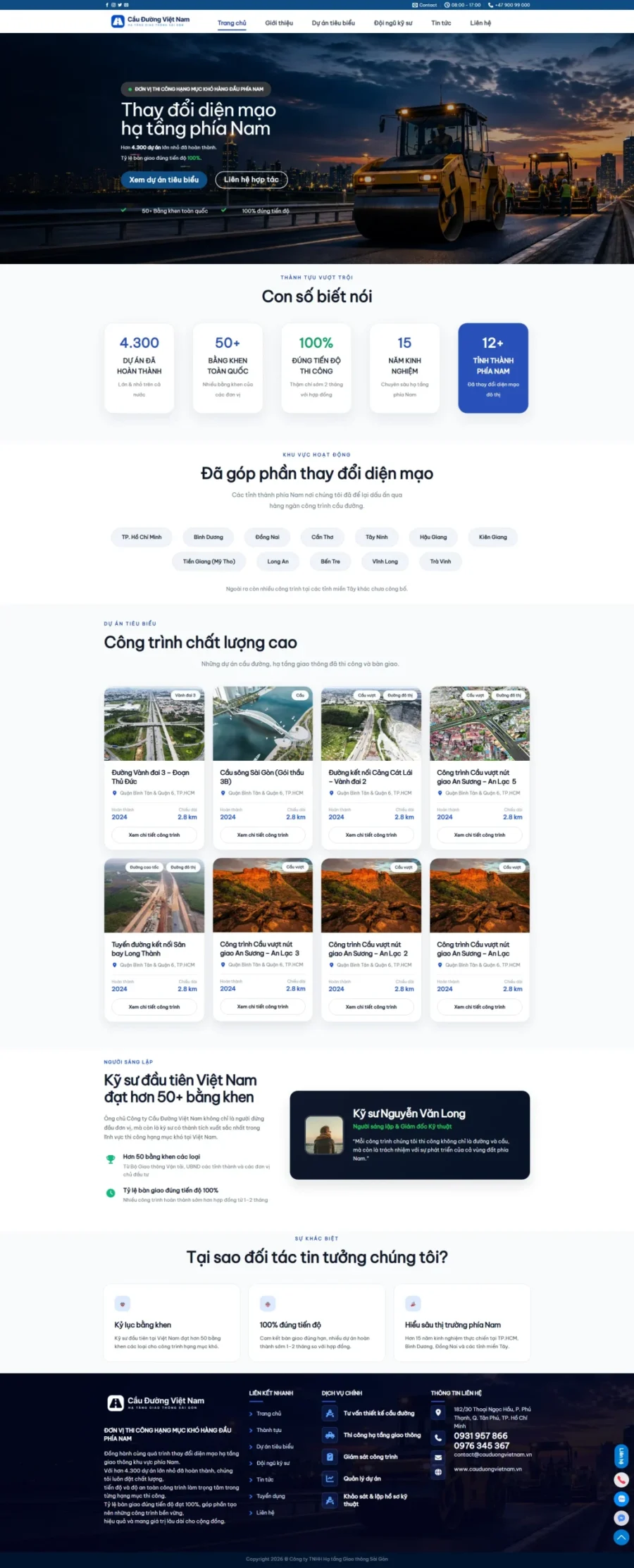 Mẫu giao diện website 
	Theme wordpress công ty xây dựng cầu đường – Giao diện chuyên nghiệp