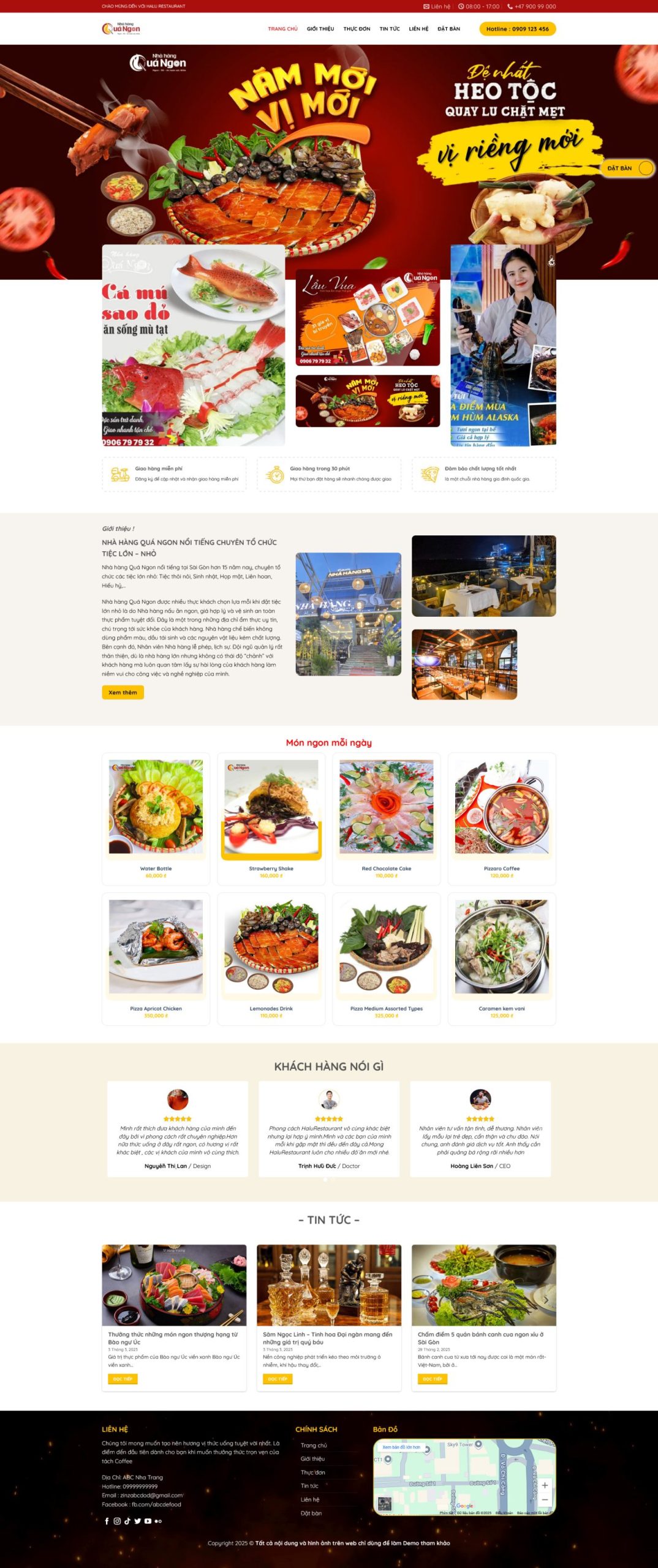 Mẫu giao diện website
Giao Diện Website Nhà Hàng Sang Trọng: Đặt Bàn Nhanh, Chuẩn SEO