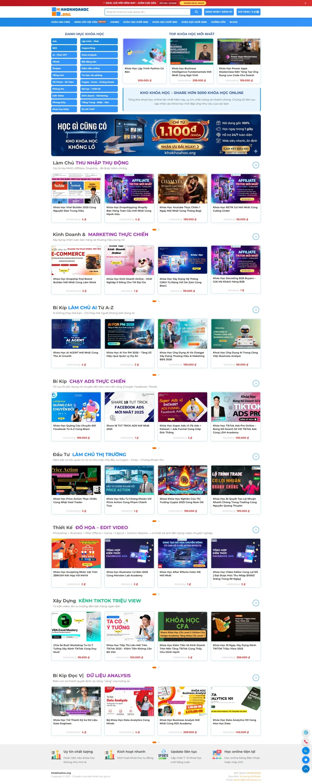 Mẫu giao diện website
Theme wordpress bán khoá học online, dạy học trực tuyến