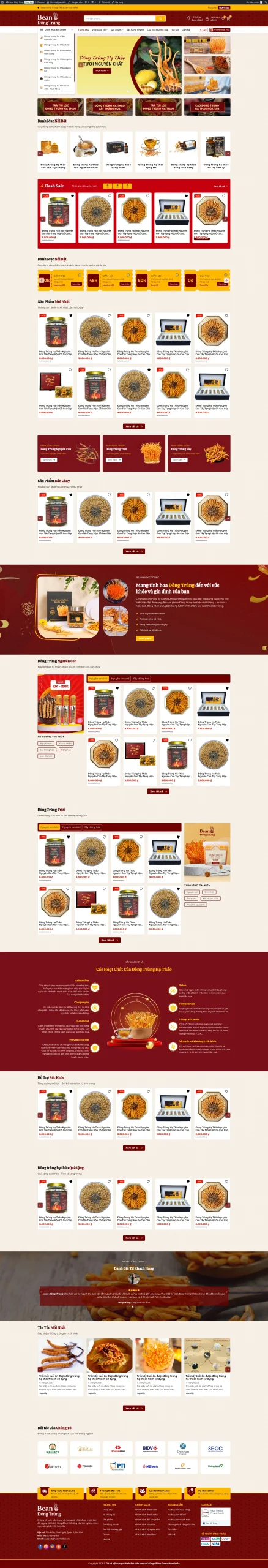 Mẫu giao diện website 
	Theme WordPress Bán Nấm Đông Trùng Hạ Thảo Đẹp, Chuẩn SEO