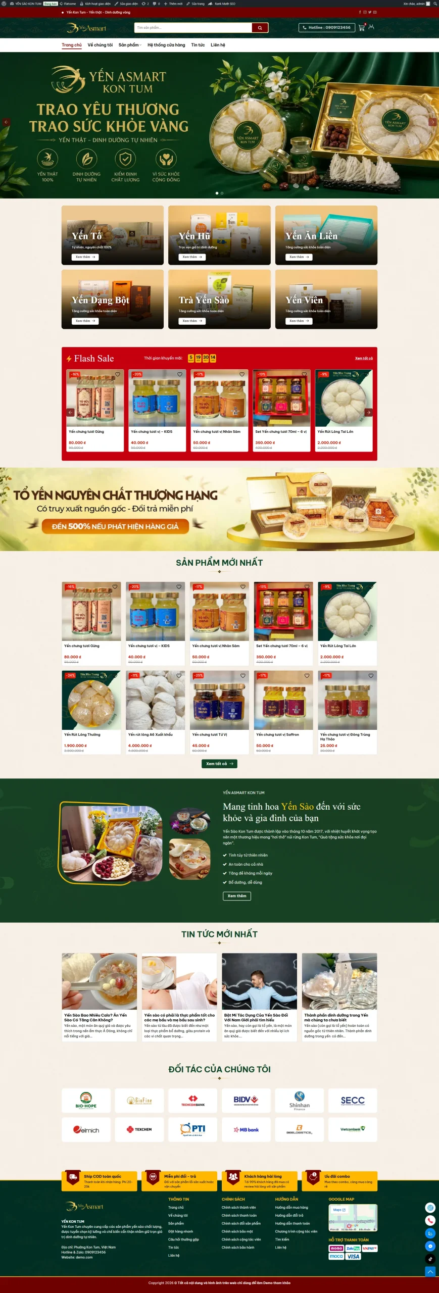 Mẫu giao diện website 
	Theme WordPress bán yến sào – Giao diện cao cấp, chuẩn SEO, tối ưu bán hàng