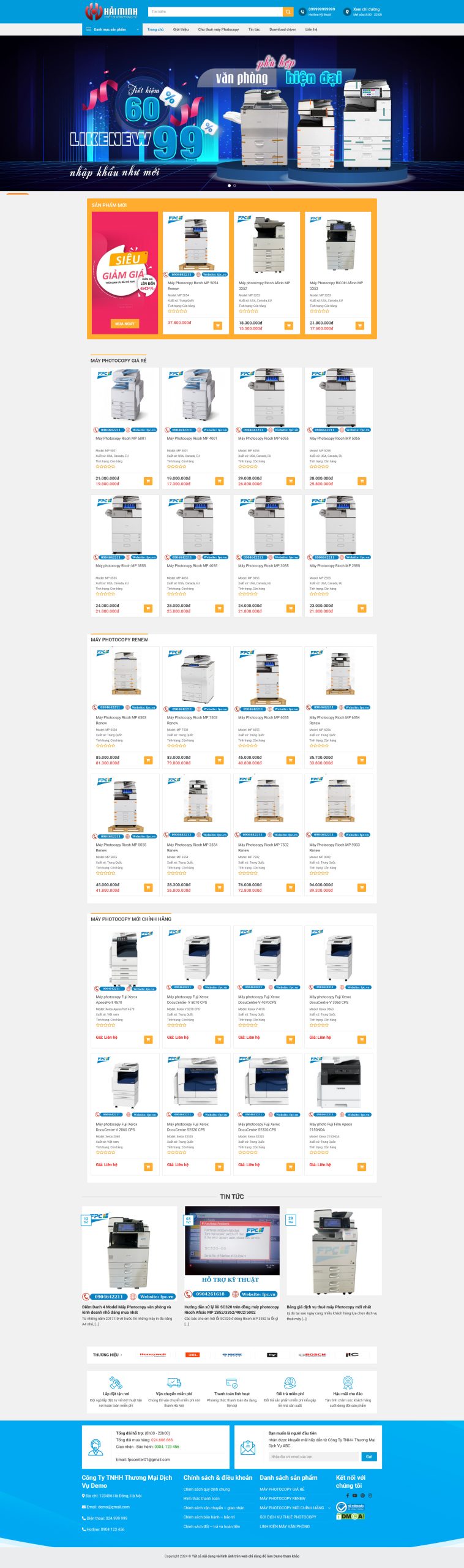 Mẫu giao diện website 
	Theme WordPress Dịch Vụ Sửa Chữa / Cho Thuê Máy Photocopy