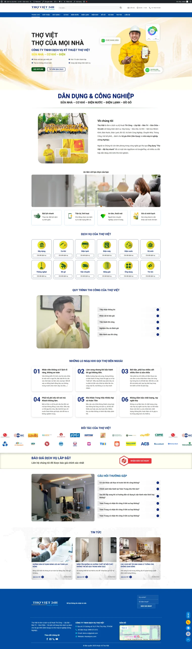 Mẫu giao diện website 
	Theme WordPress Dịch Vụ Sửa Chữa Thợ Việt Chuyên Nghiệp