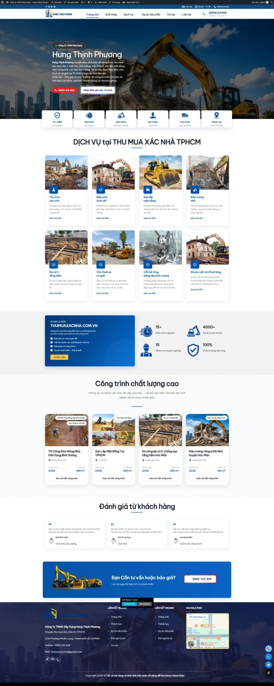 Mẫu giao diện website 
	Theme WordPress Dịch Vụ Tháo Dỡ, Đào Móng, Thu Mua Xác Nhà