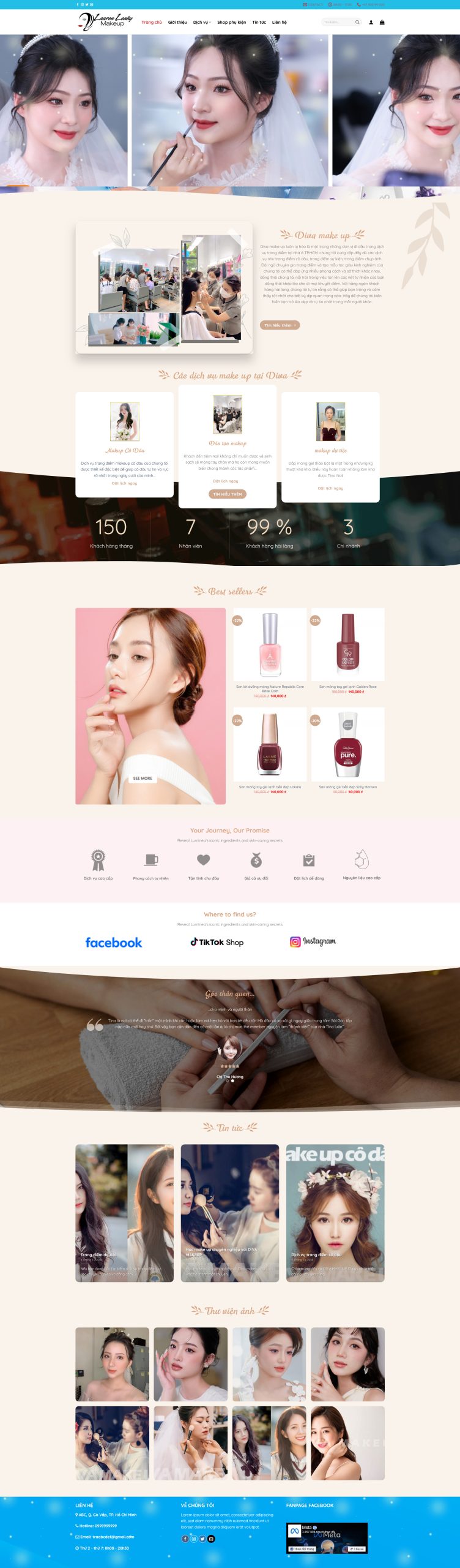 Mẫu giao diện website 
	Theme WordPress Makeup – Giao Diện Studio Trang Điểm Chuẩn Marketing 2026