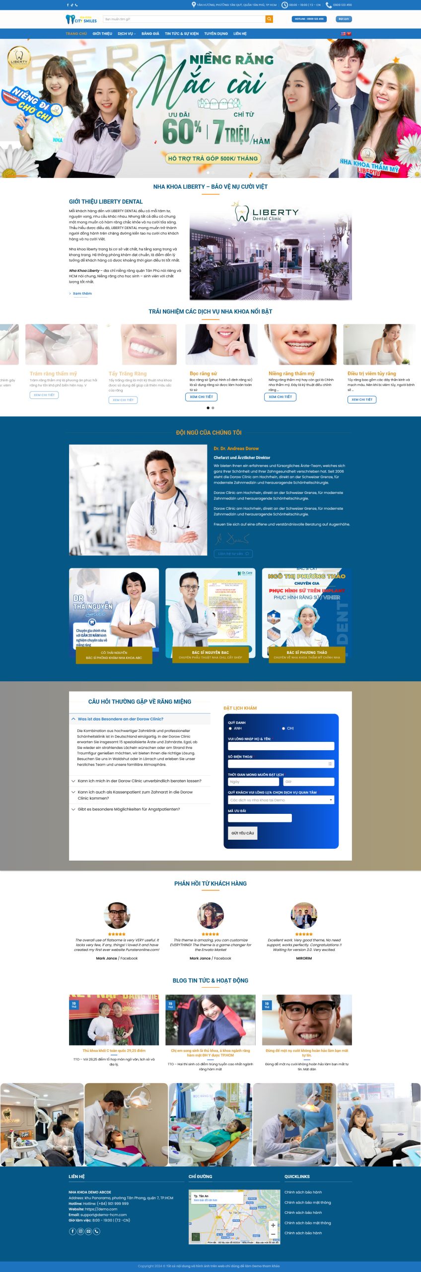 Mẫu giao diện website 
	Theme WordPress Nha Khoa Cao Cấp – Giao Diện Phòng Khám Chuẩn SEO
