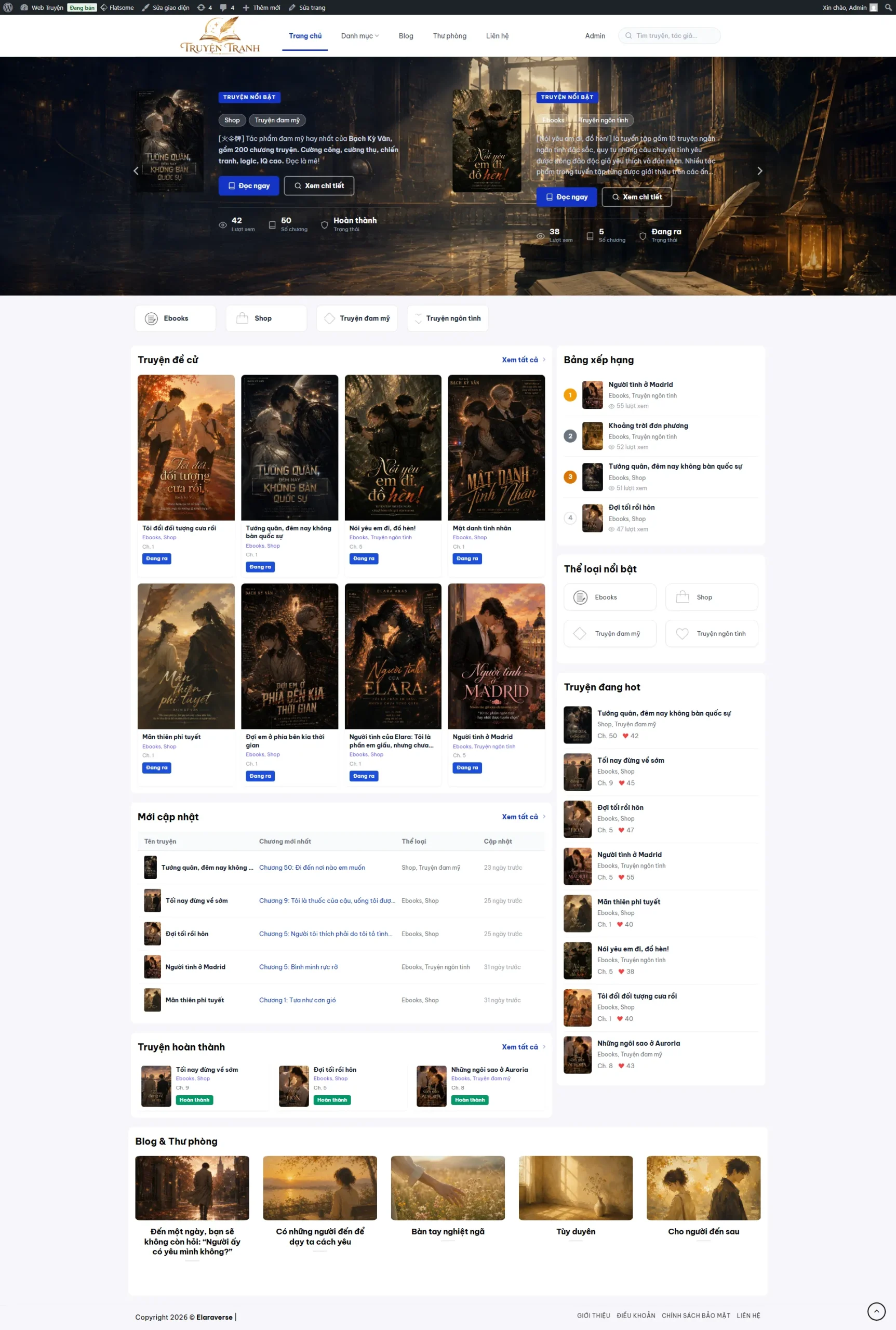 Mẫu giao diện website
Theme WordPress Truyện Tiểu Thuyết Đẹp, Chuẩn SEO