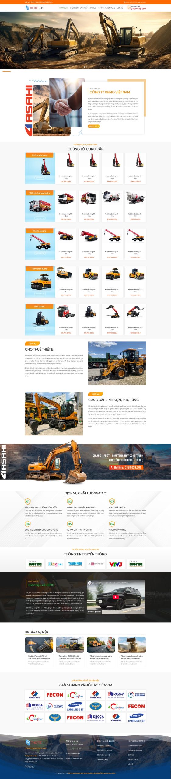 Mẫu giao diện website 
	Theme WordPress Xe Cơ Giới – Giao Diện Máy Công Trình Chuyên Nghiệp