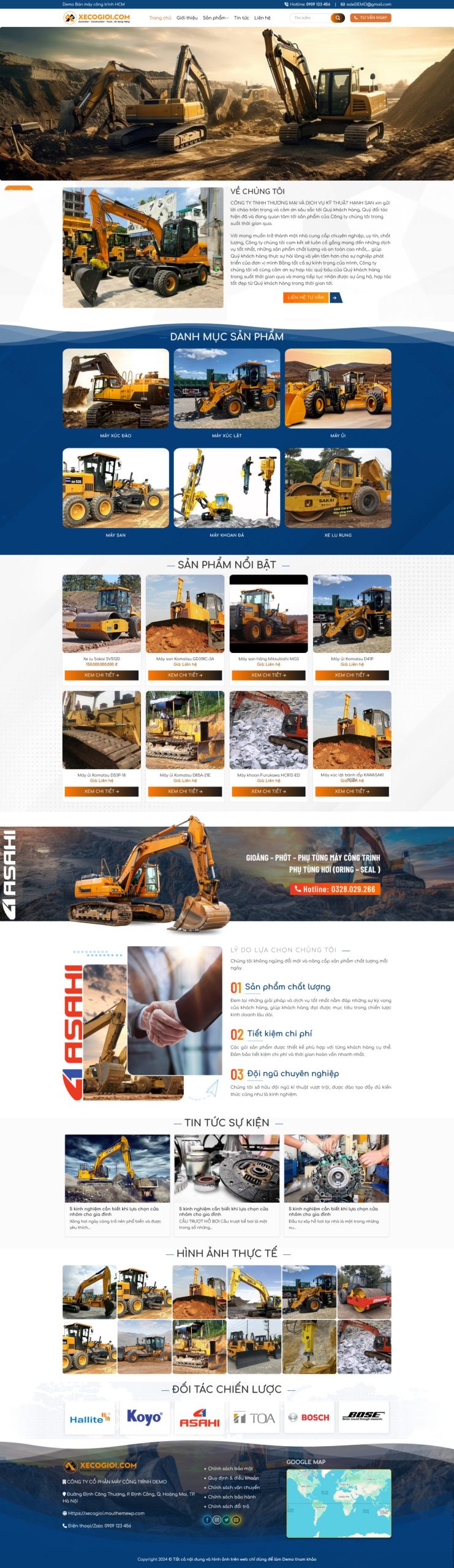 Mẫu giao diện website 
	Theme WordPress Xe Cơ Giới Hiện Đại – Giao Diện Máy Công Trình Chuẩn SEO