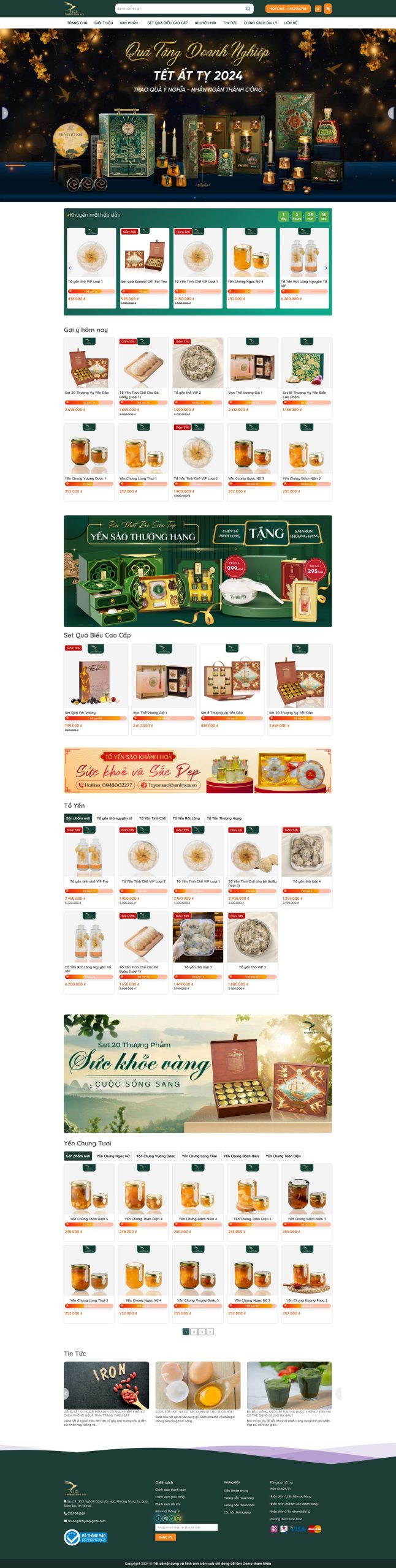 Mẫu giao diện website 
	Theme WordPress Yến Sào Cao Cấp – Giao Diện Thực Phẩm Sang Trọng Chuẩn SEO